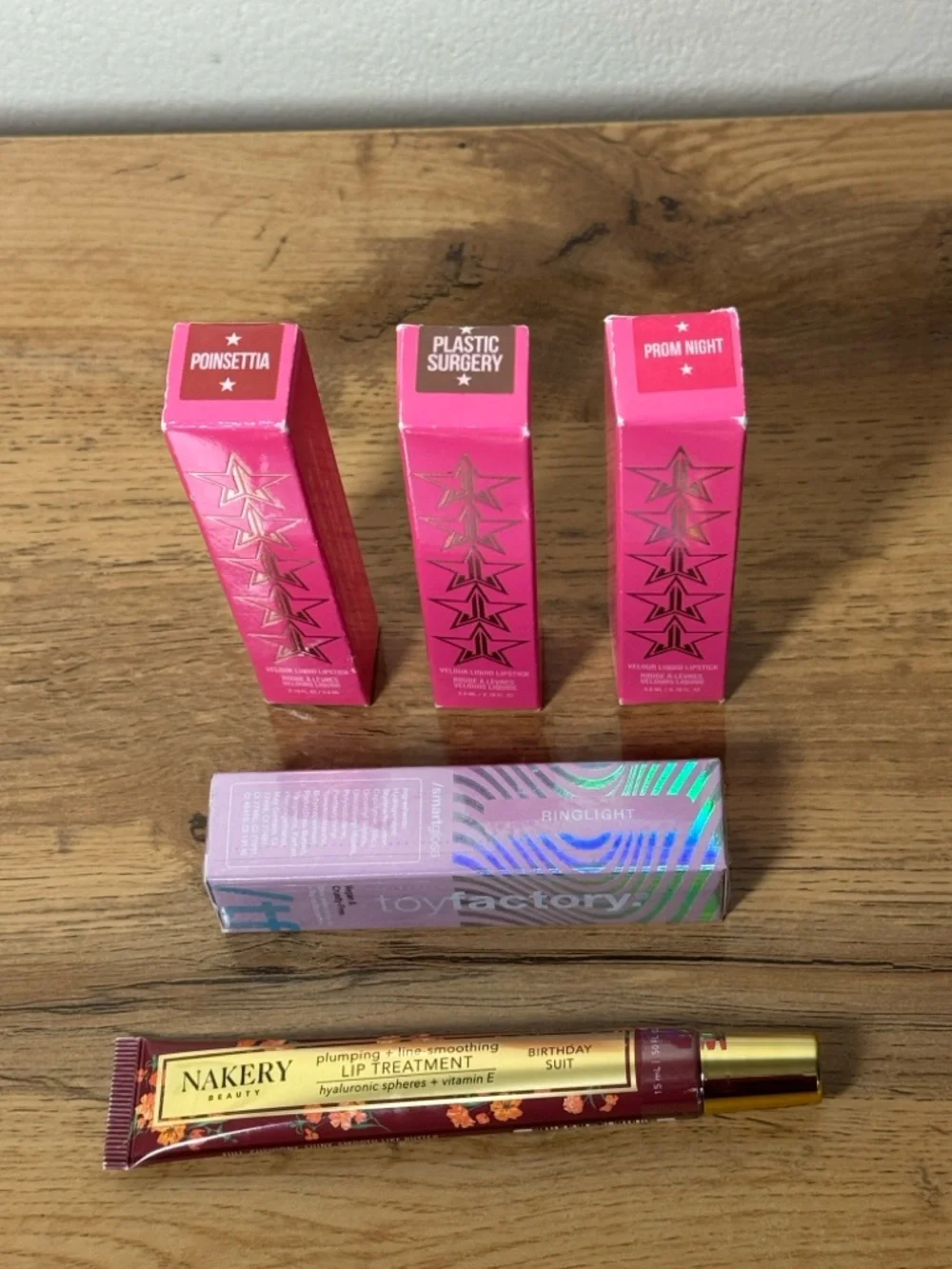 NEW Jeffree Star Lipstick, Toy Factory Lip Gloss, Nakery Lip Treatment Bundle